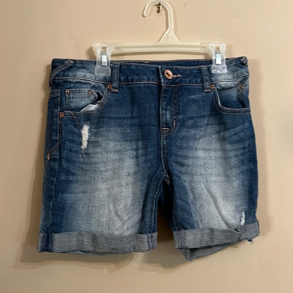 Justice ripped jean shorts